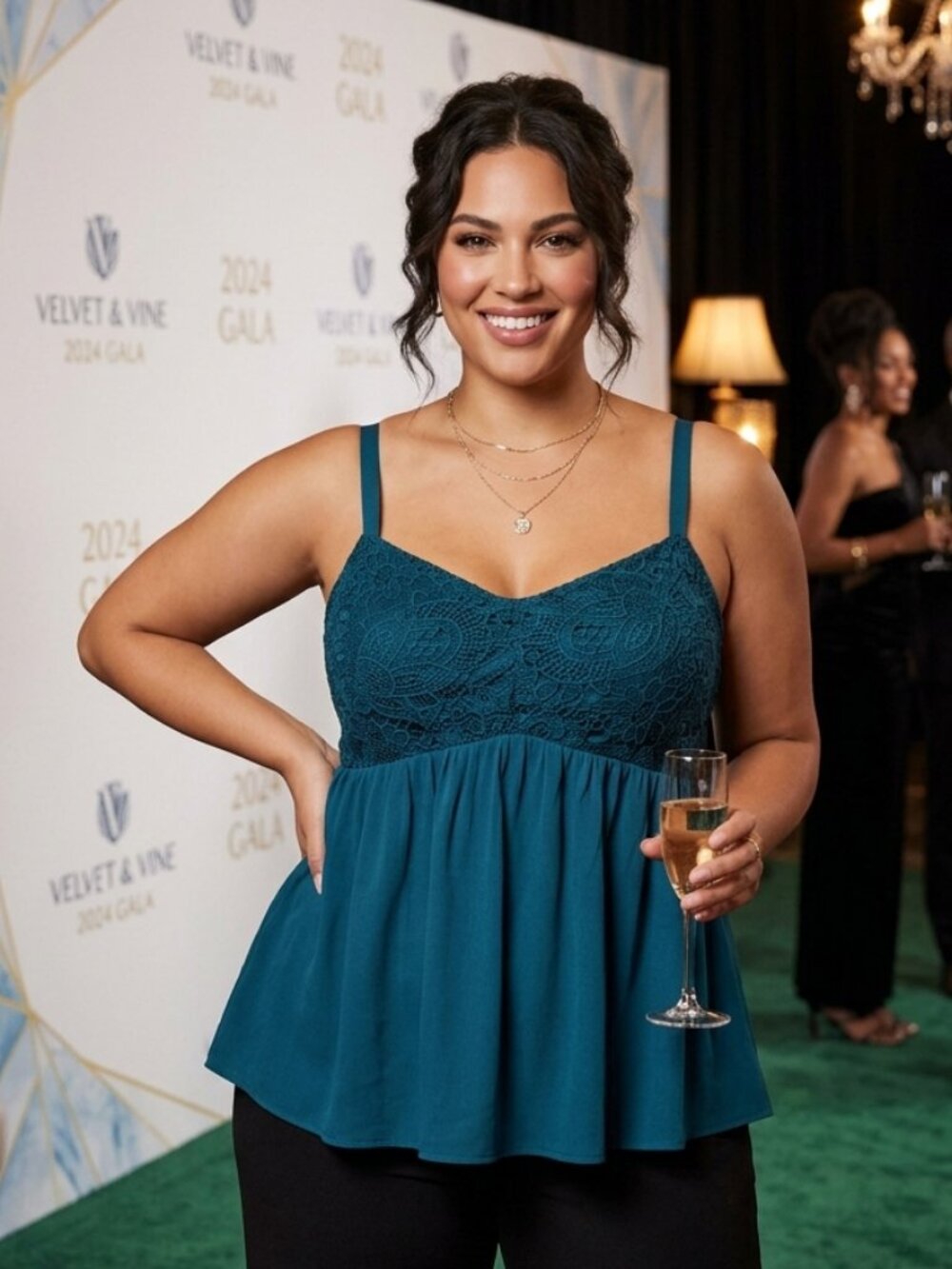 Torrid Teal Blue Babydoll Crochet Smocked Back Peplum Lace Cami Top sz 0 NWOT